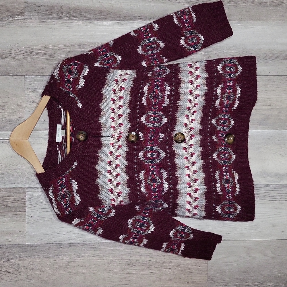 Garnet Hill Womens S Knit Cardigan Sweater Alpaca Wool‎ Grandma Cottagecore